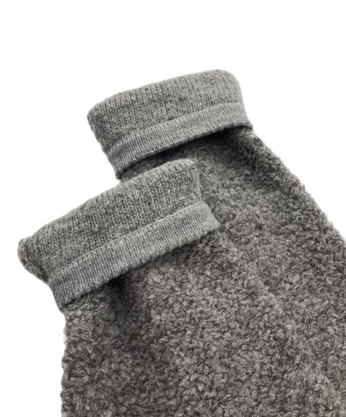 MACPHEE（マカフィー）MACPHEE (マカフィー) ムートン クルーネックカーディガン グレー サイズ:Ｓの古着・服飾アイテム