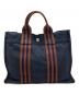 HERMES (エルメス) フールトゥ トート PM ハンドバッグ ネイビー×ブラウン：5000円