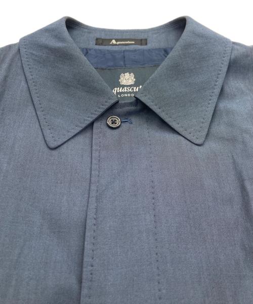 Aquascutum（アクアスキュータム）Aquascutum (アクアスキュータム) ウールシルク ステンカラーコート ネイビー サイズ:38の古着・服飾アイテム