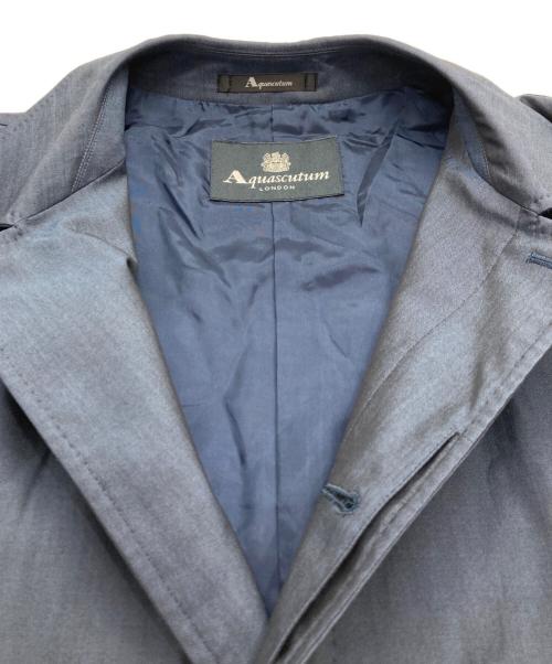 Aquascutum（アクアスキュータム）Aquascutum (アクアスキュータム) ウールシルク ステンカラーコート ネイビー サイズ:38の古着・服飾アイテム