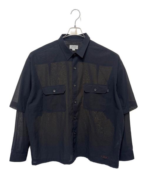 SEDAN ALL-PURPOSE（セダンオールパーパス）SEDAN ALL-PURPOSE (セダンオールパーパス) Convertible Work Shirt　コンバーチブルワークシャツ ブラック サイズ:XLの古着・服飾アイテム