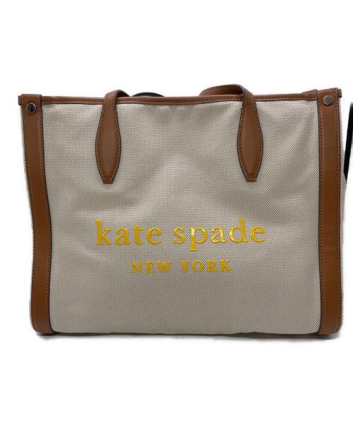 Kate Spade（ケイトスペード）Kate Spade (ケイトスペード) トートバッグ アイボリー×ブラウンの古着・服飾アイテム