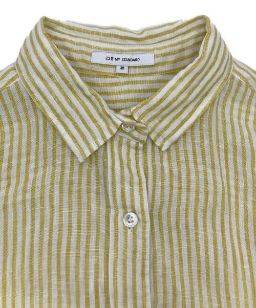 23区（ニジュウサンク）23区 (ニジュウサンク) 長袖シャツ イエロー サイズ:38の古着・服飾アイテム