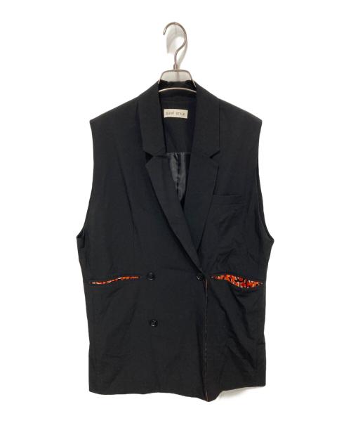 SUMI STYLE（スミ スタイル）SUMI STYLE (スミ スタイル) 柄ポイントベスト ブラック サイズ:FREEの古着・服飾アイテム