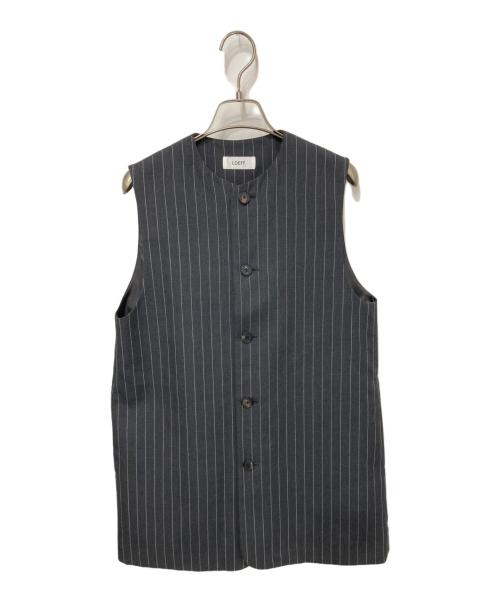 LOEFF（ロエフ）LOEFF (ロエフ) ストライプベスト グレー サイズ:FREEの古着・服飾アイテム