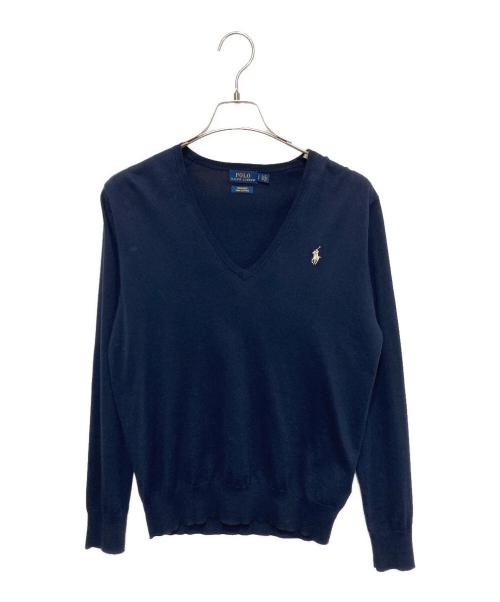 POLO RALPH LAUREN（ポロ・ラルフローレン）POLO RALPH LAUREN (ポロ・ラルフローレン) ウォッシャブルピマコットンニット ネイビー サイズ:Sの古着・服飾アイテム