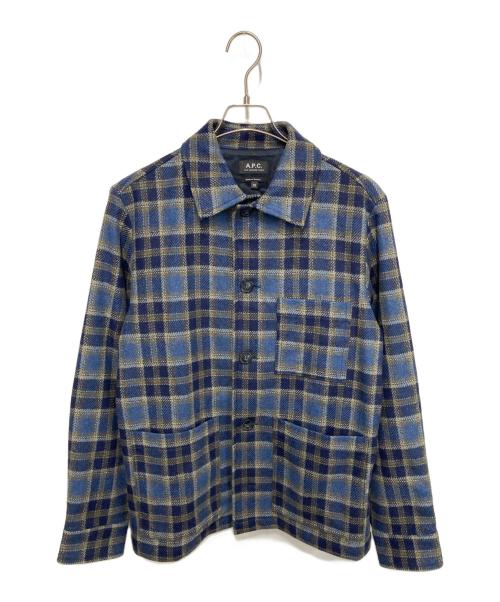A.P.C.（アーペーセー）A.P.C. (アーペーセー) フランネルカバーオール グリーン×ネイビー サイズ:XSの古着・服飾アイテム