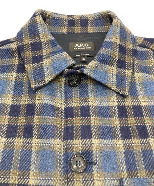 A.P.C.（アーペーセー）A.P.C. (アーペーセー) フランネルカバーオール グリーン×ネイビー サイズ:XSの古着・服飾アイテム