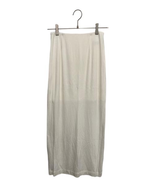 yo BIOTOP Lingerie（ヨー ビオトープ ランジェリー）yo BIOTOP Lingerie (ヨー ビオトープ ランジェリー) silk jersey tight skirt ホワイトの古着・服飾アイテム