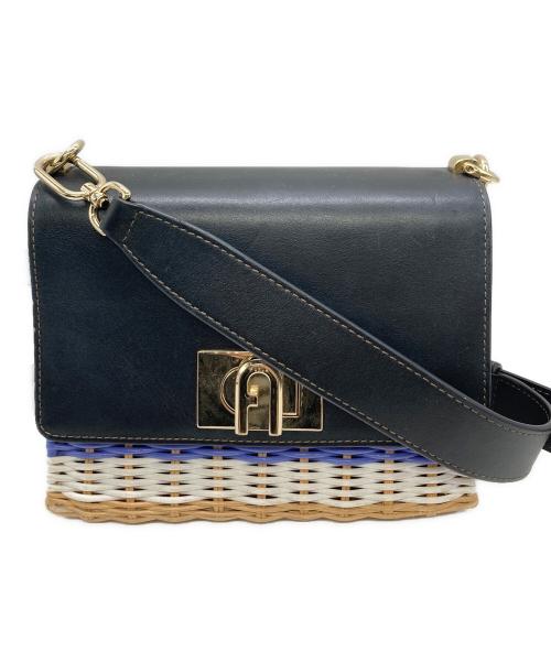 FURLA（フルラ）FURLA (フルラ) 1927 ミニクロスボディーバッグ ブラック×ベージュの古着・服飾アイテム