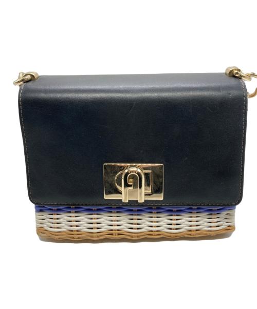 FURLA（フルラ）FURLA (フルラ) 1927 ミニクロスボディーバッグ ブラック×ベージュの古着・服飾アイテム