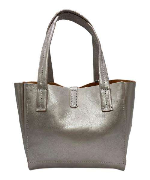 ANNAK（アナック）ANNAK (アナック) アマンダオイルレザー ランチトートバッグ シルバーの古着・服飾アイテム