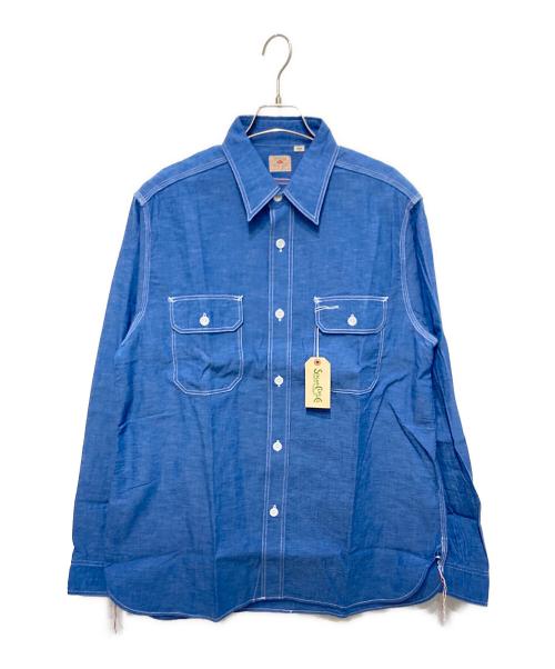 SUGAR CANE（シュガーケーン）SUGAR CANE (シュガーケーン) VAT DYE CHAMBRAY WORK SHIRT ブルー サイズ:L 未使用品の古着・服飾アイテム
