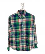 POLO RALPH LAURENポロ・ラルフローレン）の古着「リネンシャツ」｜ネイビー×グリーン