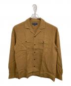 BROOKS BROTHERSブルックスブラザーズ）の古着「23SS / オープンカラーリネン シャツ ジャケット」｜ブラウン
