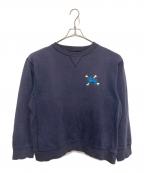 stussyステューシー）の古着「クロスボーン前Vスウェット」｜ネイビー