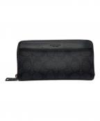 COACHコーチ）の古着「ラウンドジップウォレット」｜ブラック