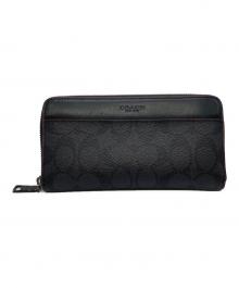 COACH（コーチ）の古着「ラウンドジップウォレット」｜ブラック