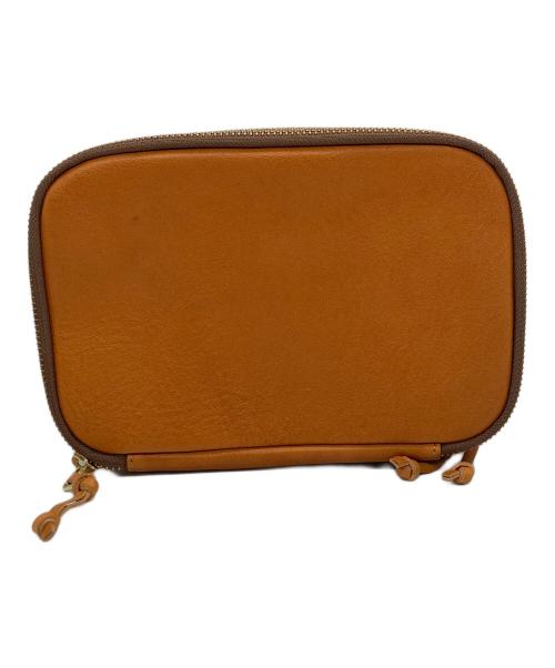 SLOW and HANDS（スロウアンドハンズ）SLOW and HANDS (スロウアンドハンズ) レザーポーチ ブラウンの古着・服飾アイテム