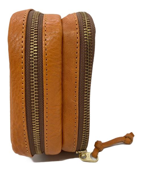 SLOW and HANDS（スロウアンドハンズ）SLOW and HANDS (スロウアンドハンズ) レザーポーチ ブラウンの古着・服飾アイテム