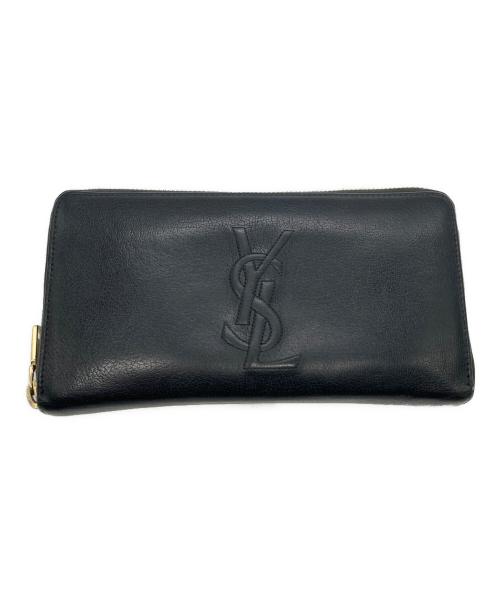 Yves Saint Laurent（イヴサンローラン）Yves Saint Laurent (イヴサンローラン) ラウンドジップウォレット ブラックの古着・服飾アイテム