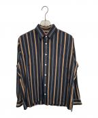 MAISON SPECIALメゾンスペシャル）の古着「ストライプスクエアシャツ」｜ブラック