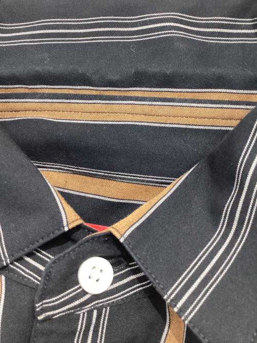 MAISON SPECIAL（メゾンスペシャル）MAISON SPECIAL (メゾンスペシャル) ストライプスクエアシャツ ブラック サイズ:44の古着・服飾アイテム