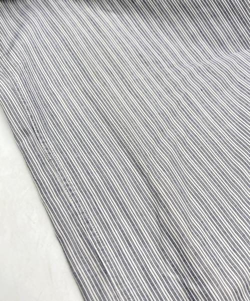 MIYAKE DESIGN STUDIO（ミヤケ デザイン スタジオ）MIYAKE DESIGN STUDIO (ミヤケ デザイン スタジオ) ストライプシャツ グレー サイズ:Lの古着・服飾アイテム