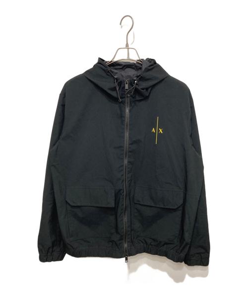 ARMANI EXCHANGE（アルマーニ エクスチェンジ）ARMANI EXCHANGE (アルマーニ エクスチェンジ) フロントポケット フーデッドジャケット ブラック サイズ:Lの古着・服飾アイテム