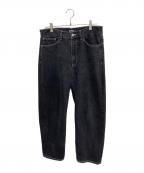 X-LARGEエクストララージ）の古着「BURNING DICE PANTS /バーニングダイスワッペン デニムパンツ」｜グレー