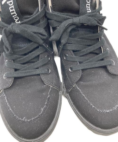 GROUND Y（グラウンドワイ）GROUND Y (グラウンドワイ) COTTON CANVAS MIDDLE RISE SNEAKERS ブラック サイズ:SS（実寸をご確認ください）の古着・服飾アイテム