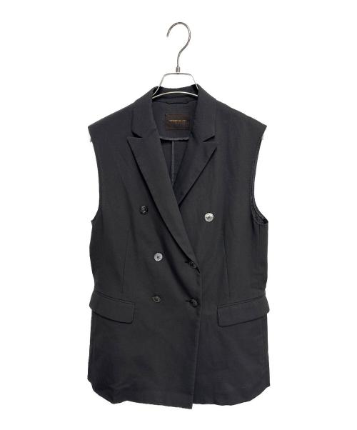 TOMORROW LAND（トゥモローランド）TOMORROW LAND (トゥモローランド) プリペラストレッチ ダブルブレストジレ グレー サイズ:36の古着・服飾アイテム