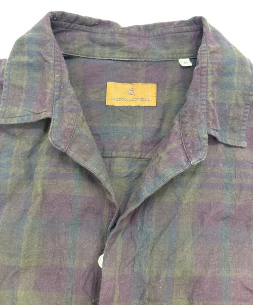 COLONYCLOTHING（コロニークロージング）COLONYCLOTHING (コロニークロージング) Tatsuya Nakamura 10th Anniversary / プールサイドシャツ パープル×オリーブ サイズ:Ｍの古着・服飾アイテム