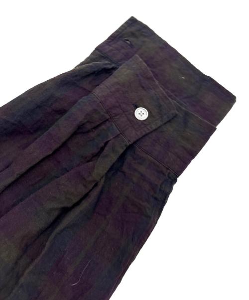 COLONYCLOTHING（コロニークロージング）COLONYCLOTHING (コロニークロージング) Tatsuya Nakamura 10th Anniversary / プールサイドシャツ パープル×オリーブ サイズ:Ｍの古着・服飾アイテム