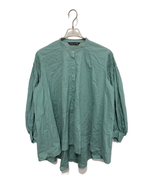 mizuiro-ind（ミズイロインド）mizuiro-ind (ミズイロインド) ピンタックパフスリーブシャツ グリーン サイズ:FREEの古着・服飾アイテム