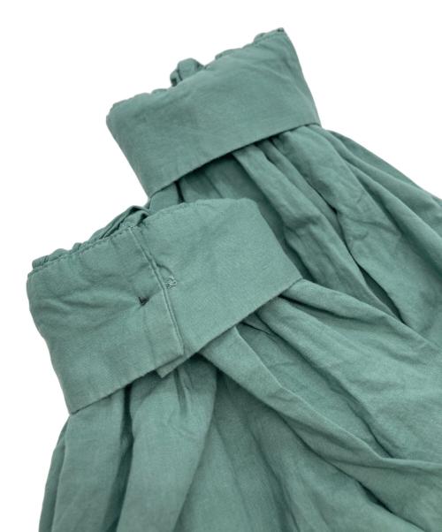 mizuiro-ind（ミズイロインド）mizuiro-ind (ミズイロインド) ピンタックパフスリーブシャツ グリーン サイズ:FREEの古着・服飾アイテム