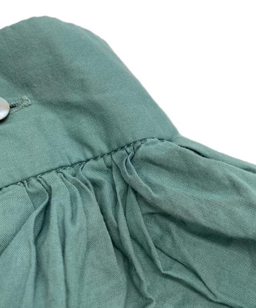 mizuiro-ind（ミズイロインド）mizuiro-ind (ミズイロインド) ピンタックパフスリーブシャツ グリーン サイズ:FREEの古着・服飾アイテム
