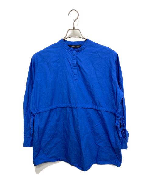 mizuiro-ind（ミズイロインド）mizuiro-ind (ミズイロインド) スタンドカラーダブルリボンシャツチュニック ブルー サイズ:FREEの古着・服飾アイテム