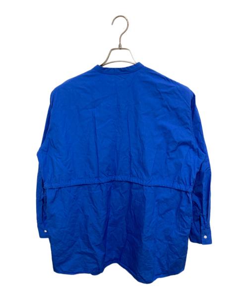 mizuiro-ind（ミズイロインド）mizuiro-ind (ミズイロインド) スタンドカラーダブルリボンシャツチュニック ブルー サイズ:FREEの古着・服飾アイテム