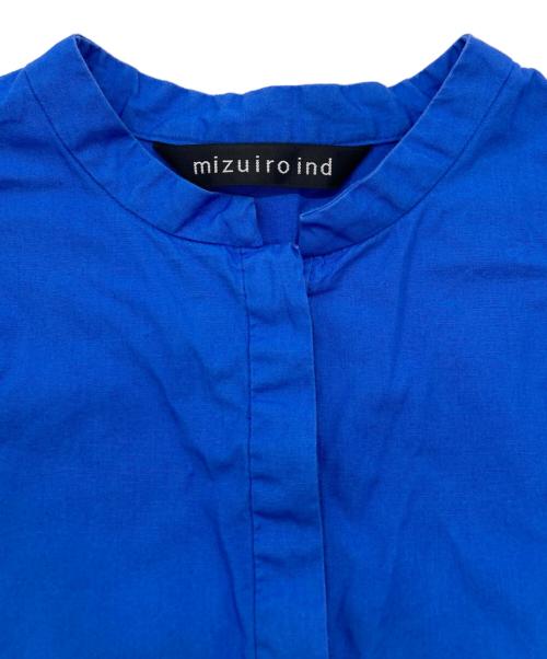 mizuiro-ind（ミズイロインド）mizuiro-ind (ミズイロインド) スタンドカラーダブルリボンシャツチュニック ブルー サイズ:FREEの古着・服飾アイテム