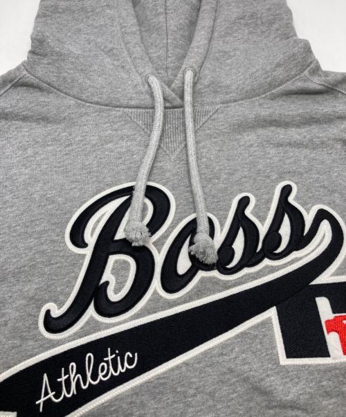 BOSS（ボス）BOSS (ボス) RUSSELL ATHLETIC (ラッセルアスレチック) ロゴ プルオーバー パーカー グレー サイズ:Ｍの古着・服飾アイテム