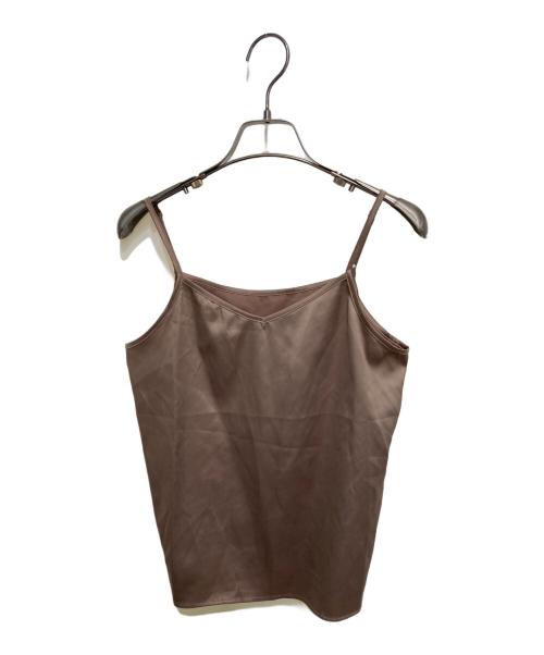 anuans（アニュアンス）anuans (アニュアンス) ボウタイシアーカットトップス ブラウン サイズ:FREEの古着・服飾アイテム