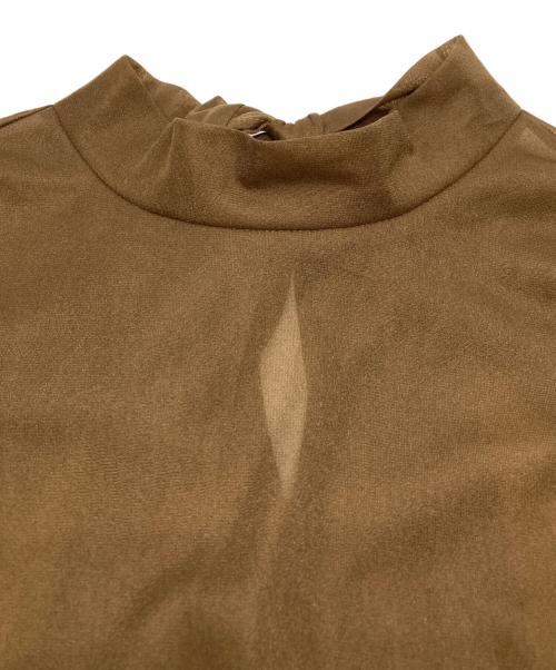 anuans（アニュアンス）anuans (アニュアンス) ボウタイシアーカットトップス ブラウン サイズ:FREEの古着・服飾アイテム