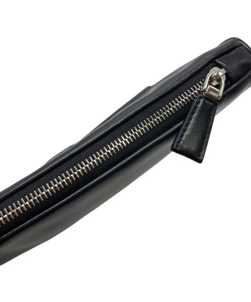 PRADA（プラダ）PRADA (プラダ) Leather Prada Triangle pouch ブラックの古着・服飾アイテム