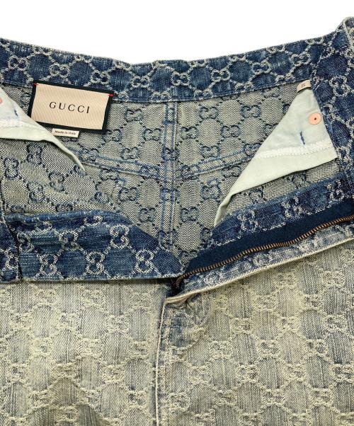 GUCCI（グッチ）GUCCI (グッチ) GG ジャガード デニムスカート インディゴ サイズ:40（165/68Y）の古着・服飾アイテム