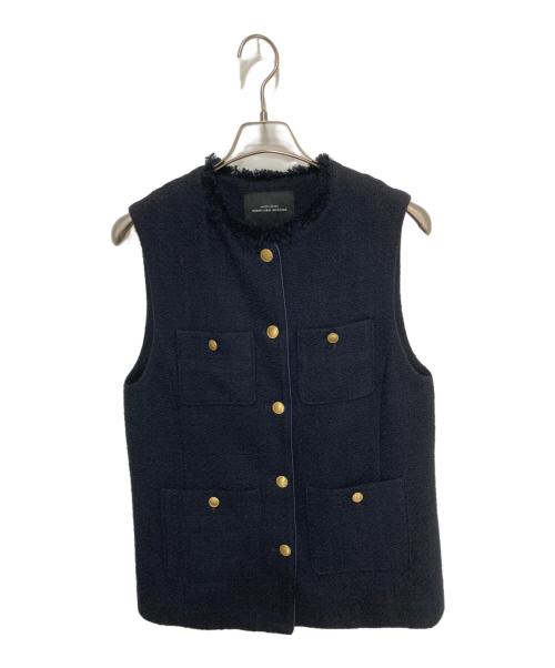 green label relaxing（グリーンレーベルリラクシング）green label relaxing (グリーンレーベルリラクシング) ツイード ポケット ジレ ネイビー サイズ:FREEの古着・服飾アイテム