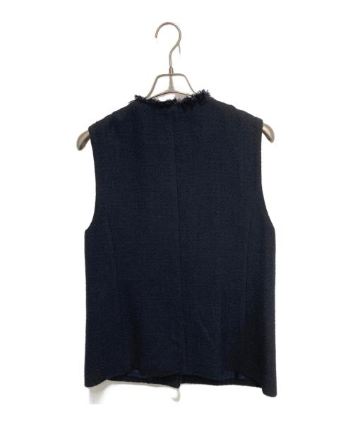 green label relaxing（グリーンレーベルリラクシング）green label relaxing (グリーンレーベルリラクシング) ツイード ポケット ジレ ネイビー サイズ:FREEの古着・服飾アイテム