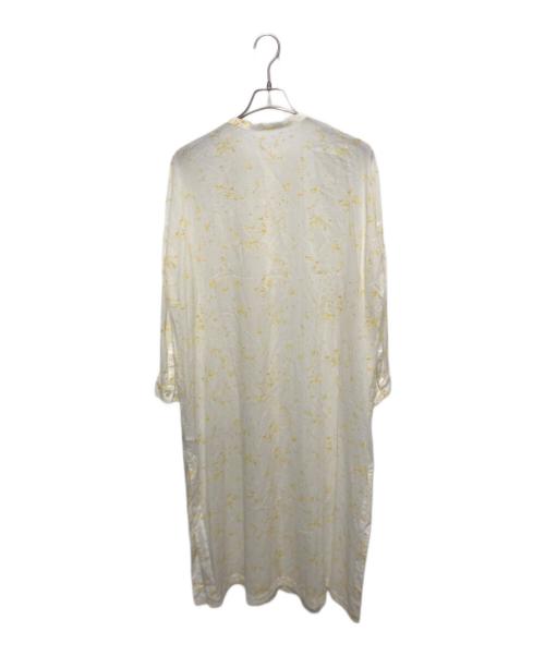 GALERIE VIE（ギャルリーヴィー）GALERIE VIE (ギャルリーヴィー) プレストフラワープリント クルーネックシャツワンピース イエロー サイズ:36の古着・服飾アイテム