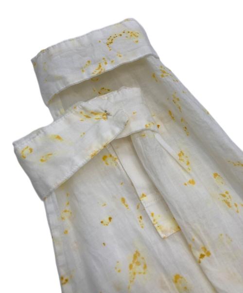 GALERIE VIE（ギャルリーヴィー）GALERIE VIE (ギャルリーヴィー) プレストフラワープリント クルーネックシャツワンピース イエロー サイズ:36の古着・服飾アイテム