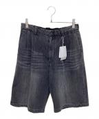 Adam et Ropeアダム エ ロペ）の古着「ダメージデニム バギー イージー ショーツ」｜ブラック